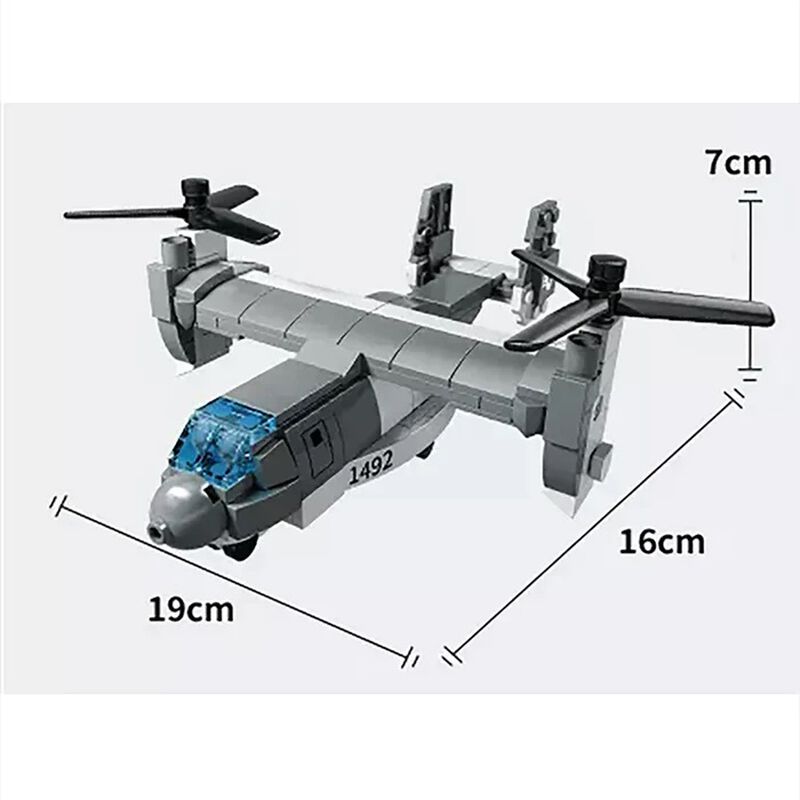 V-22 Osprey Military Aircraft Flight Force Building Brick Kit (165 pcs), , large image number 1